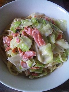 鮭とキャベツのスパゲティ-レシピのメイン写真