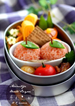 簡単キュートな林檎おにぎり♪～キャラ弁～-レシピのメイン写真