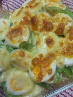 ゆで卵とスナップえんどうのグラタン風-レシピのメイン写真