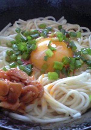 男の！釜玉ラー油うどん-レシピのメイン写真