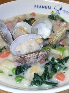 『法蓮草クラムチャウダー』-レシピのメイン写真