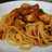カジキマグロのトマトソースパスタ