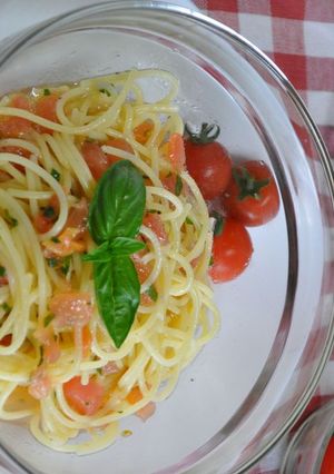トマトとバジルの冷たいパスタ-レシピのメイン写真