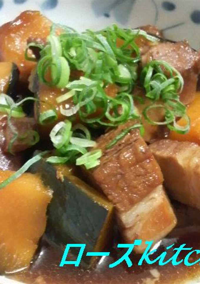 豚の角煮とカボチャの煮物-レシピのメイン写真