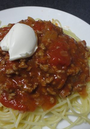 ミートソースパスタwithクリームチーズ-レシピのメイン写真