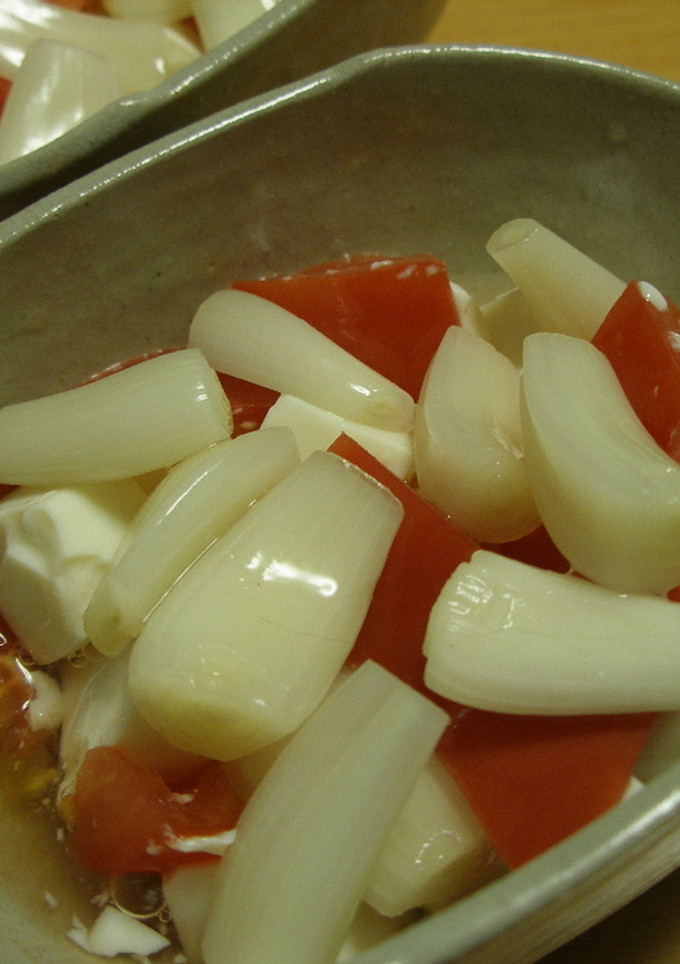簡単！らっきょうとトマトと豆腐のサラダ-レシピのメイン写真