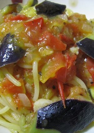 なすとフレッシュトマトのパスタ-レシピのメイン写真