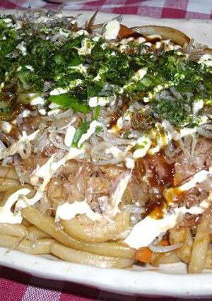 カリカリジャコの焼きうどん(そば)-レシピのメイン写真