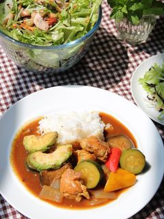 夏野菜とチキンのカレー**。・∴°・-レシピのメイン写真