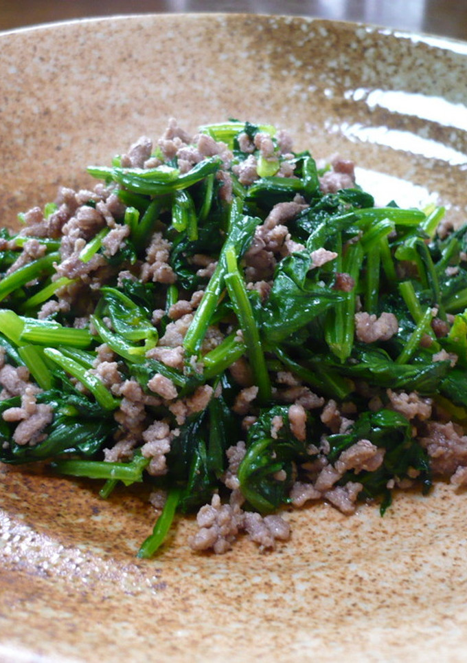 簡単美味しいほうれん草とひき肉の炒め物-レシピのメイン写真
