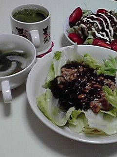 ダイエット☆納豆もずくレタスパスタ-レシピのメイン写真