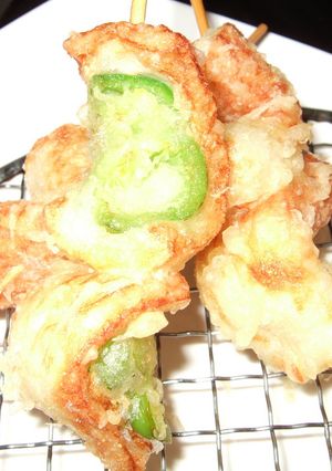 おつまみに串でピーちく天-レシピのメイン写真
