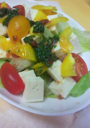 簡単★豆腐サラダ 梅ドレッシングで-レシピのメイン写真