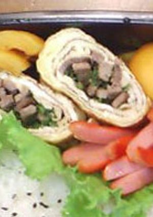 お弁当に＊人参の葉と豚肉の卵焼き◎-レシピのメイン写真