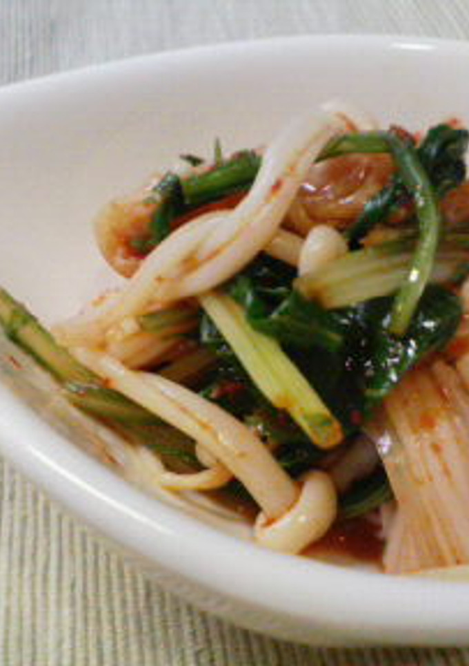 * えのきと水菜のキムチ和え *-レシピのメイン写真