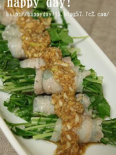 水菜の豚肉巻き~ゴマダレ風-レシピのメイン写真