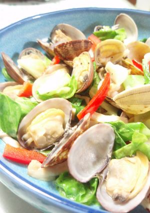 いろどり野菜とあさりの酒蒸し-レシピのメイン写真