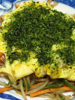 野菜炒めのふわふわ卵のせ-レシピのメイン写真