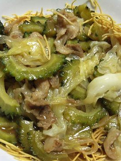 ゴーヤで皿うどん-レシピのメイン写真