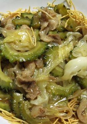 ゴーヤで皿うどん-レシピのメイン写真
