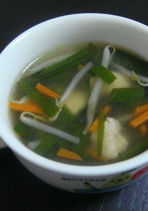 ニラと鶏のスープ　中華風-レシピのメイン写真