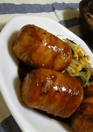 焼肉のたれで美味しく肉巻きおにぎり♪-レシピのメイン写真