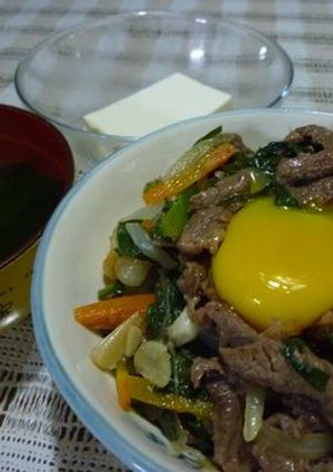 ☆簡単☆フライパンで焼肉丼-レシピのメイン写真