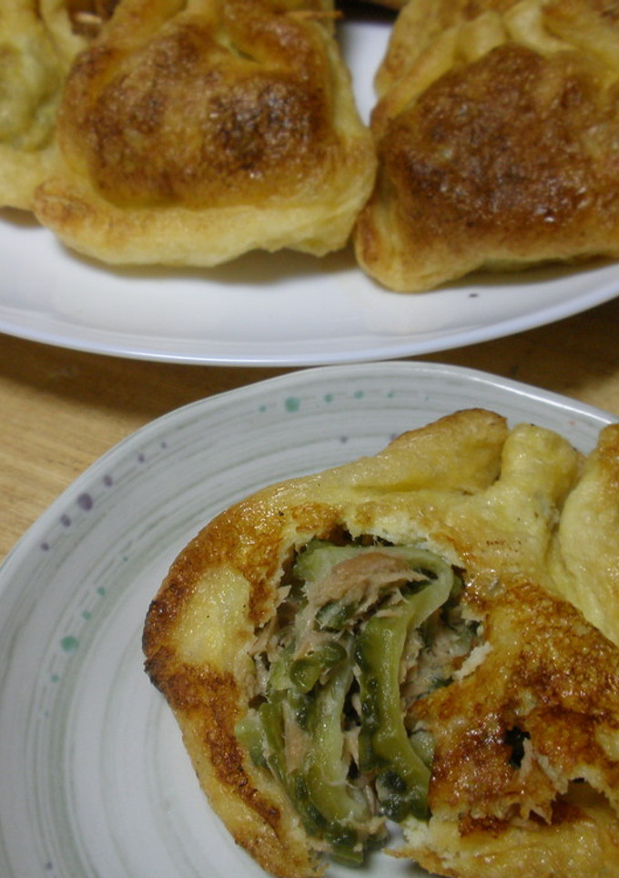 ゴーヤとツナマヨのおあげの包み焼き♪-レシピのメイン写真