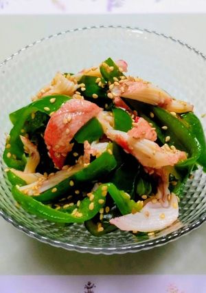 簡単夏の夕飯！ピーマンカニカマポン酢和え副菜-レシピのメイン写真
