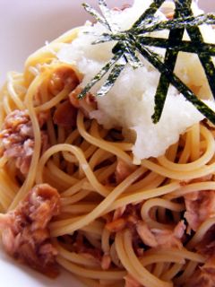 つゆで「大根とツナ&なめ茸の和風パスタ」-レシピのメイン写真