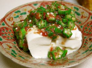 ●オクラと梅のねばねば冷ややっこ　豆腐●-レシピのメイン写真