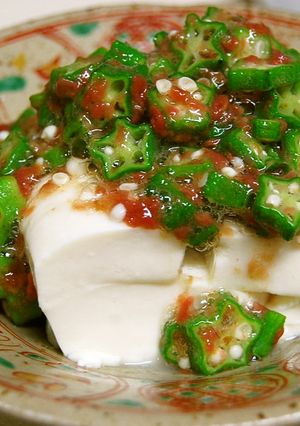 ●オクラと梅のねばねば冷ややっこ　豆腐●-レシピのメイン写真