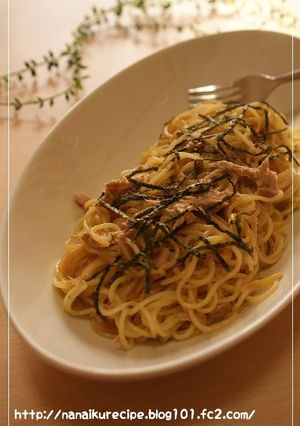 Wダシで旨い♡ツナマヨ醤油パスタ-レシピのメイン写真