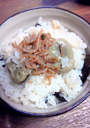 空豆のおこわ　～ちりめん山椒のせ～-レシピのメイン写真