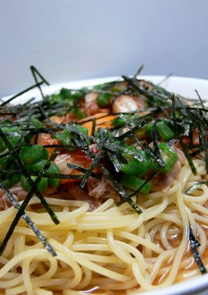 オクラとキムチの冷製パスタ-レシピのメイン写真