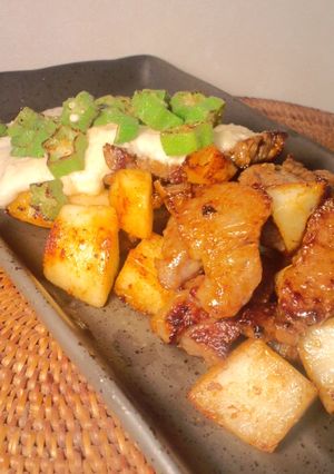 長芋のＷサイコロステーキ♪辛子醤油味-レシピのメイン写真