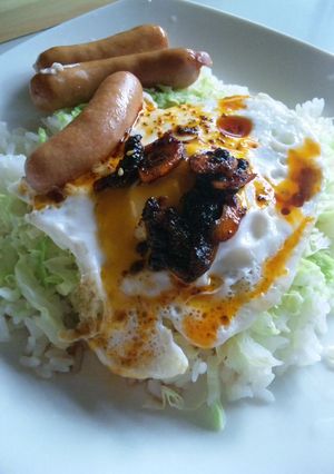 食べるラーで♪ 危険な目玉焼き丼-レシピのメイン写真