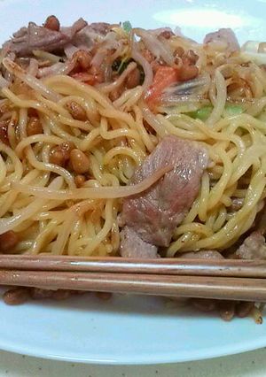 納豆五目焼きそば*゚-レシピのメイン写真