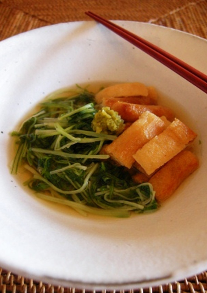 水菜と焼き油揚げの煮びたし-レシピのメイン写真