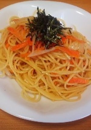 千切りニンジン＆タマネギのたらこパスタ-レシピのメイン写真