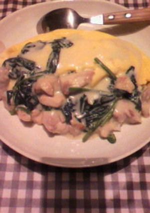 チキンとほうれん草のクリームオムライス-レシピのメイン写真