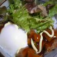温泉卵のてりやきチキンごはん