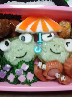 かえるさんとかたつむりのお弁当-レシピのメイン写真