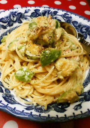 ﾉﾝｵｲﾙで超簡単☆ｱﾎﾞｶﾄﾞﾊﾟｽﾀ-レシピのメイン写真