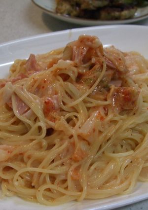 濃厚チーズ♡キムチクリームパスタ-レシピのメイン写真