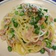 グリーンピースのクリームパスタ