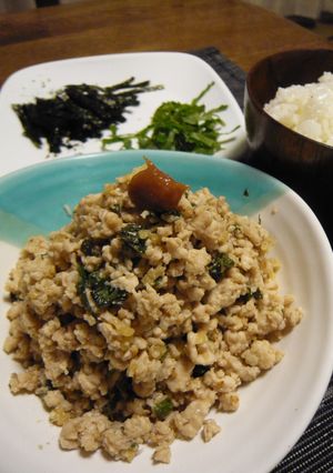 梅とかつおでほっこり。鶏そぼろ-レシピのメイン写真