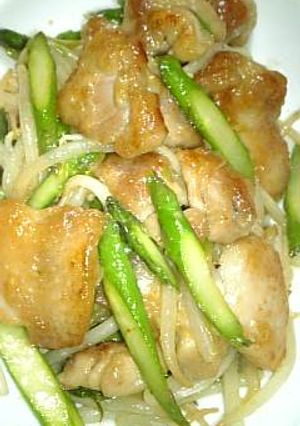 鶏肉とアスパラのオイマヨ炒め-レシピのメイン写真
