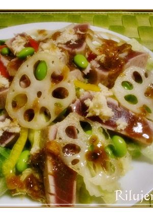 マグロのたたき風サラダ・山わさび仕立て-レシピのメイン写真