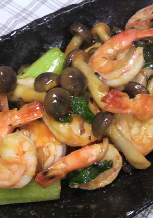 海老と青梗菜のミソケチャップ炒め-レシピのメイン写真